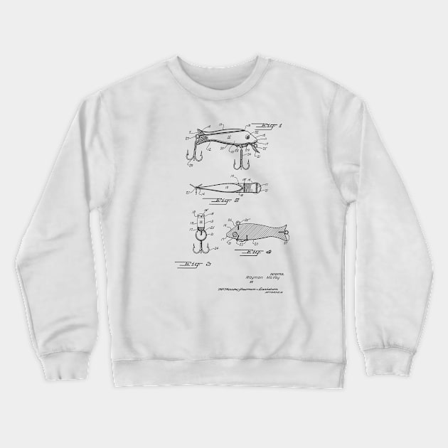 Fishing Lure Vintage Patent Hand Drawing Crewneck Sweatshirt by TheYoungDesigns